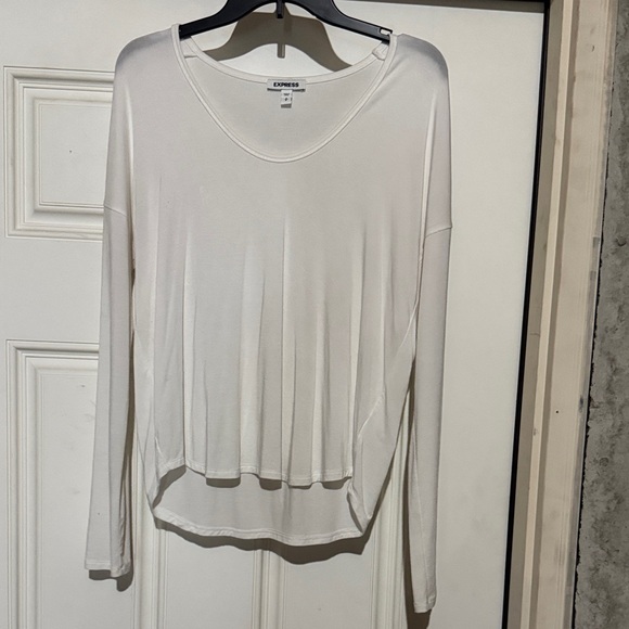 Express Women's White Long Sleeve Blouse - Picture 1 of 2